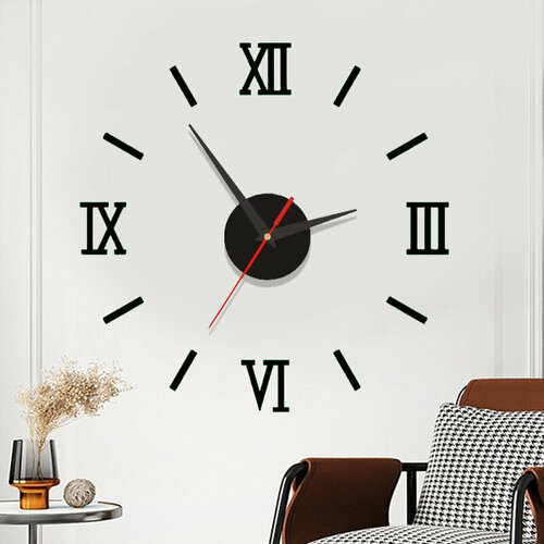 Настенные часы бесшумные для гостиной и кухни круглые с эффектом 3D GLAMO