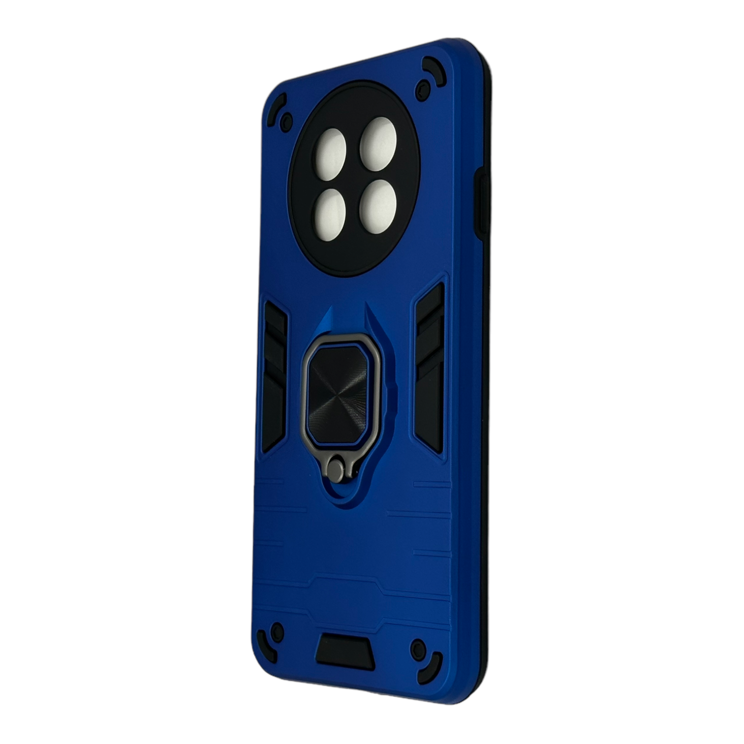 Противоударный чехол на Huawei Nova Y91 (CTG-LX1) (6.95"), синий. Кольцо-держатель и магнитное крепление, яркие пластиковые защитные вставки — фото 1