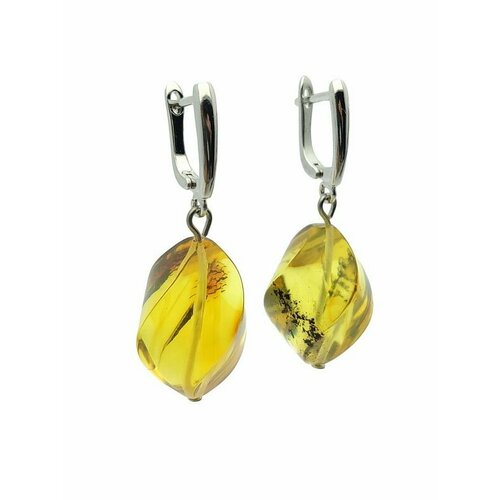 Серьги Янтарная Радуга, оранжевый