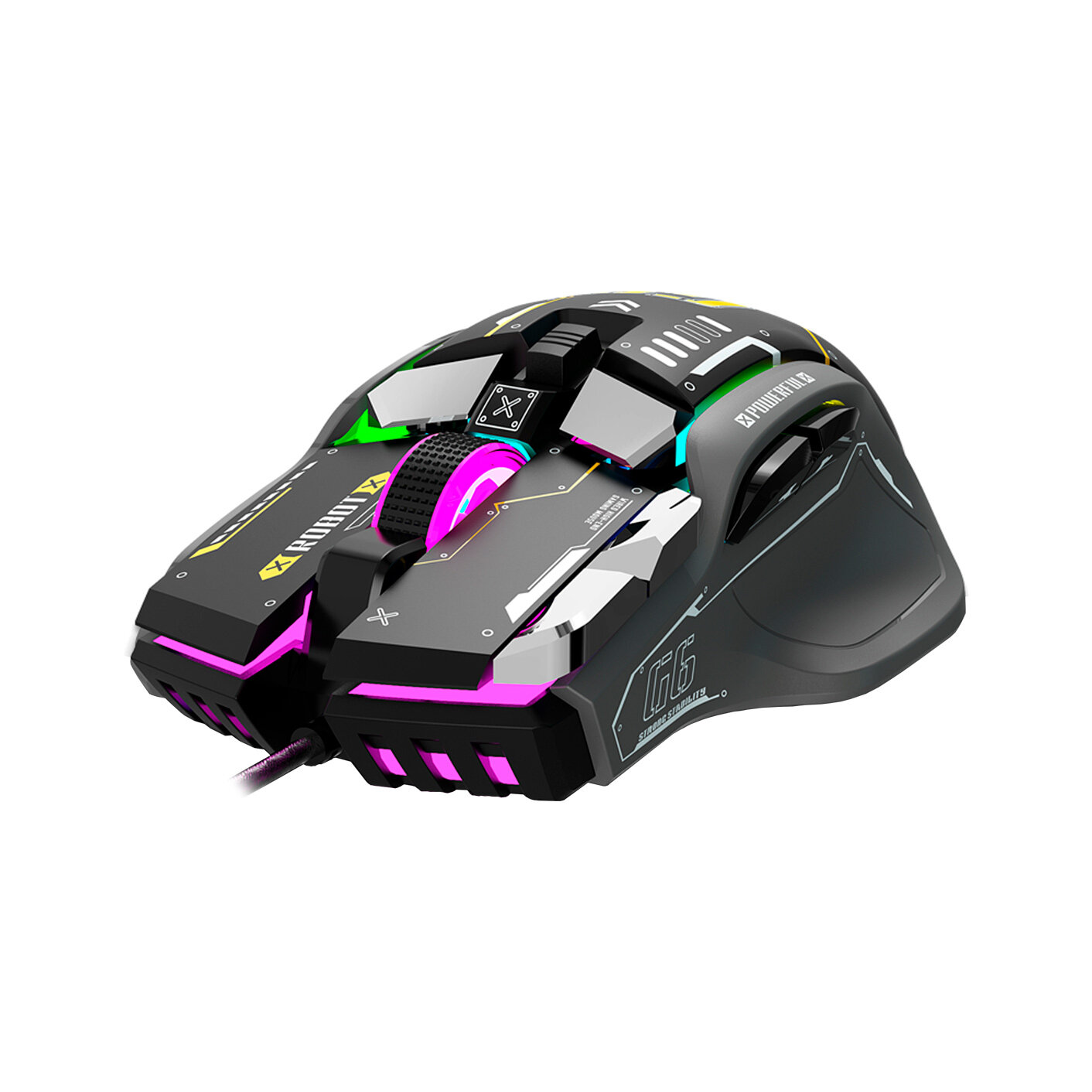 Игровая проводная мышь VOROTEX G6 с подсветкой и 10 программируемыми кнопками, 12800 DPI