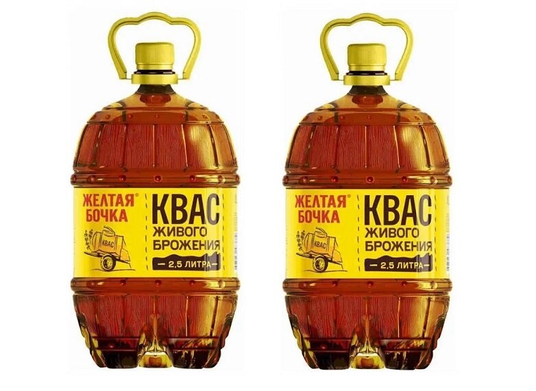 Квас Желтая бочка ПЭТ, 2.5 л, 2 шт