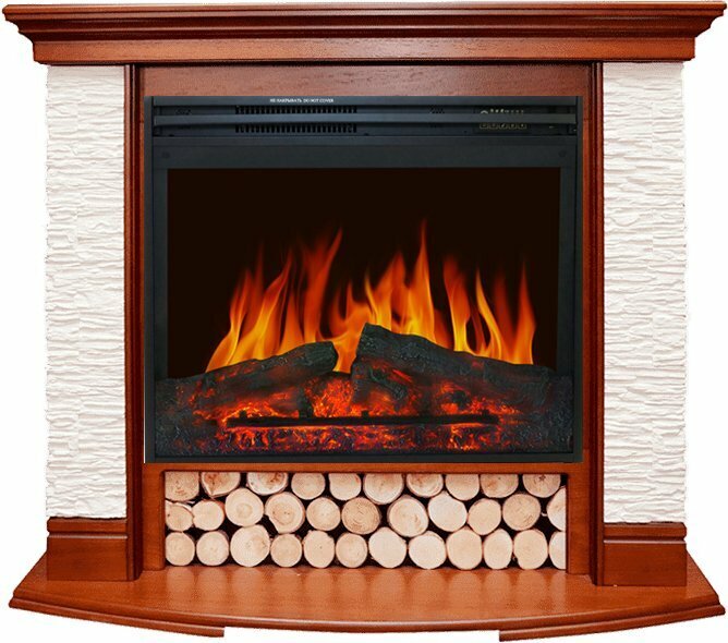 Каминокомплект Country - Орех/Сланец белый с очагом Jupiter FX New