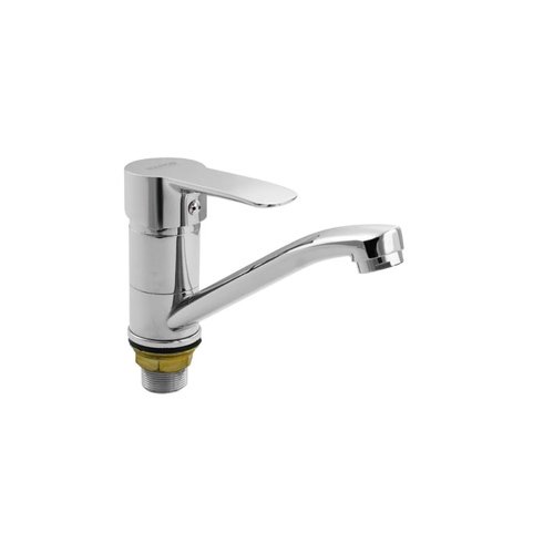 BIANCO 3714s, Смеситель для кухни, поворотный излив 150 мм, крепление гайка, хром
