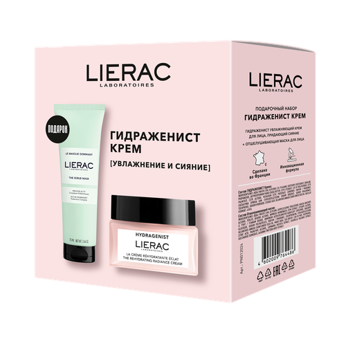 Lierac Подарочный набор Hydragenist Крем придающий сияние 50 мл+Отшелушивающая маска 75 мл 1 уп