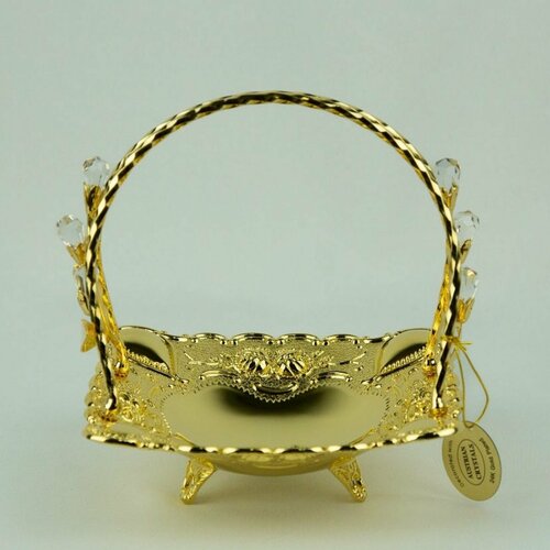 Менажница (конфетница) квадратная с ручкой, высота 15 см