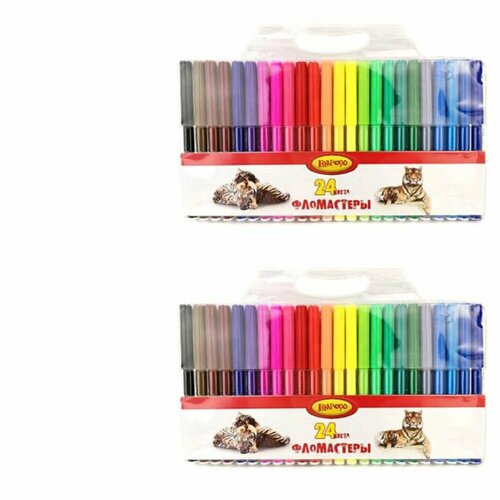 Лимпопо Фломастеры Animals, 24 цветов, 2 уп