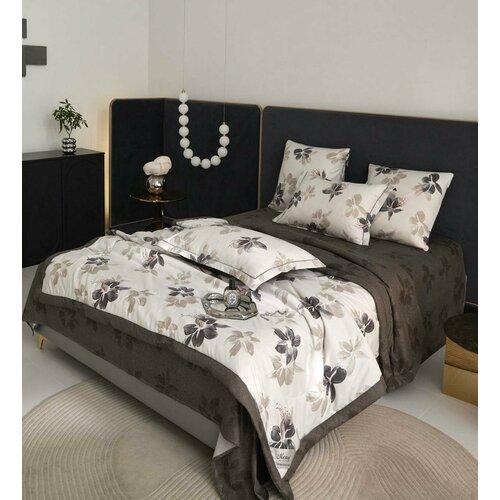 фото Комплект постельного белья с одеялом mency евро - цветы/ евро /одеяло 200х220/ простыня 220-240 / 4 наволочки 50x70-2, 70x70-2