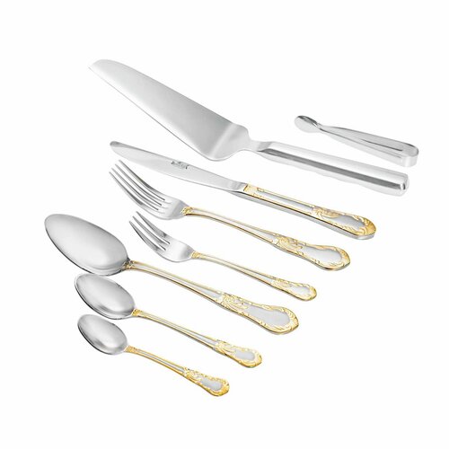 Набор столовых приборов Классик золото-сатин 12 персон 74 предметов 24956₽