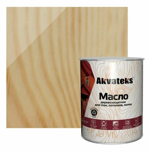 фото Масло деревозащитное для стен и потолков Akvateks цвет прозрачный 0.75 л