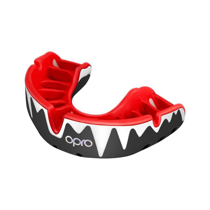 Боксерская капа Opro Platinum Black/White/Red (Взрослый размер)