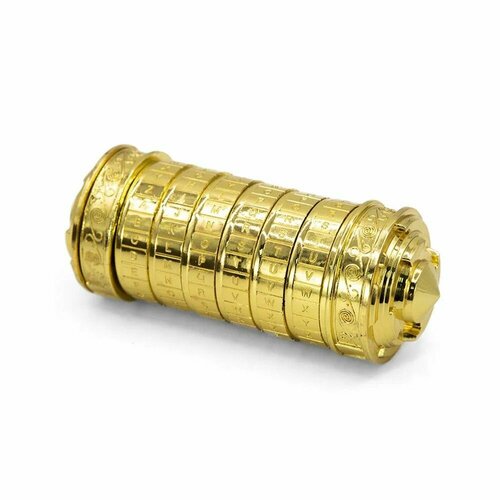 Металлическая шкатулка головоломка Криптекс Код Да Винчи - Золото