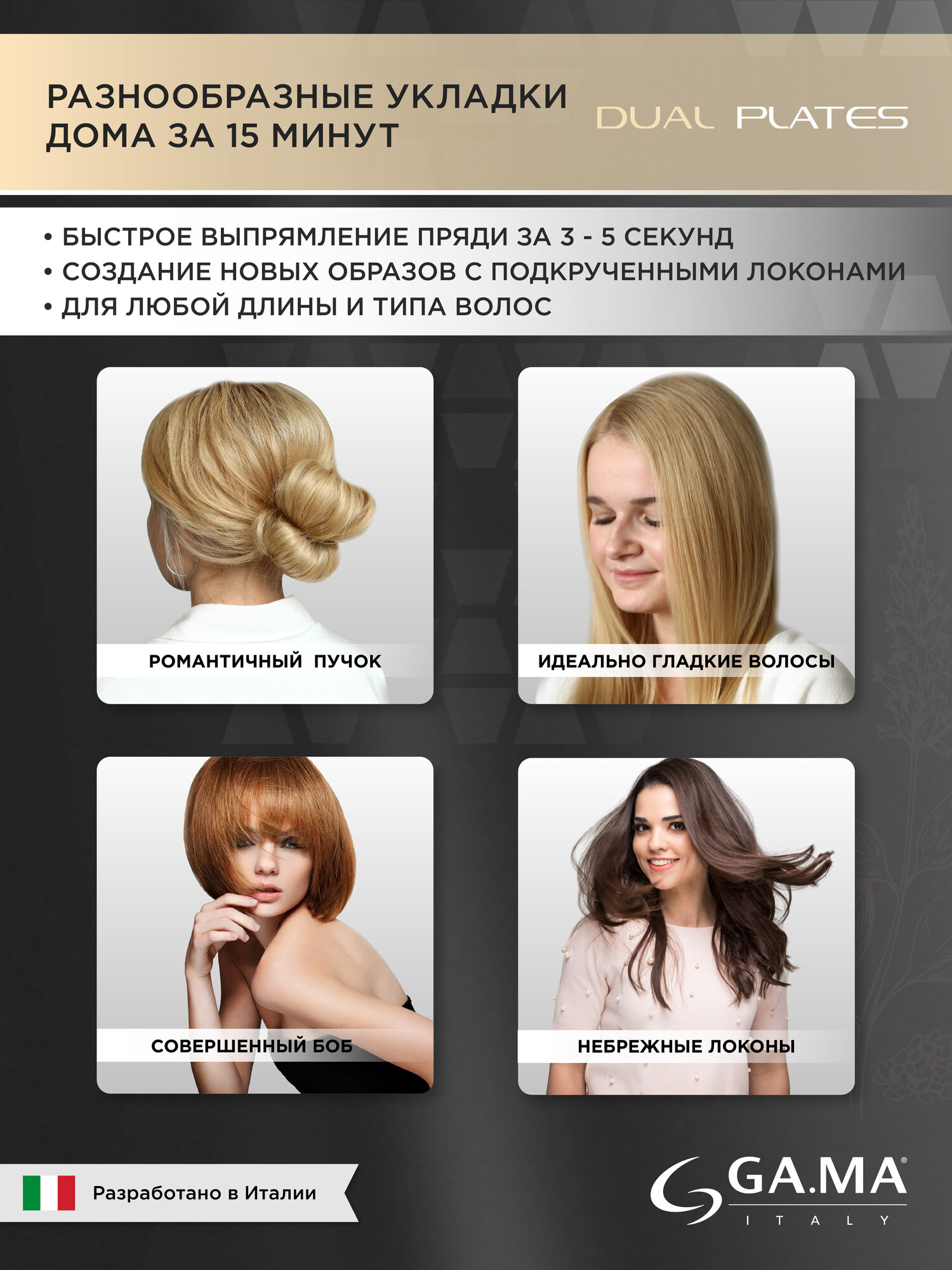 Картинки Щипцы - выпрямитель для волос GA.MA X - WIDE DIGITAL PTC 4D DUAL PLATES