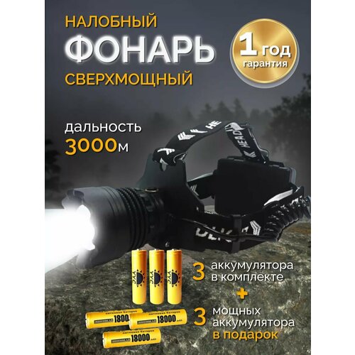 Фонарь налобный сверхмощный на светодиоде 555 PM