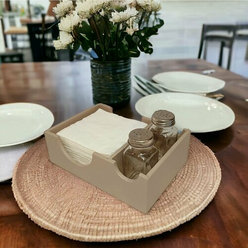 Салфетница деревянная с отделением для солонок 590₽