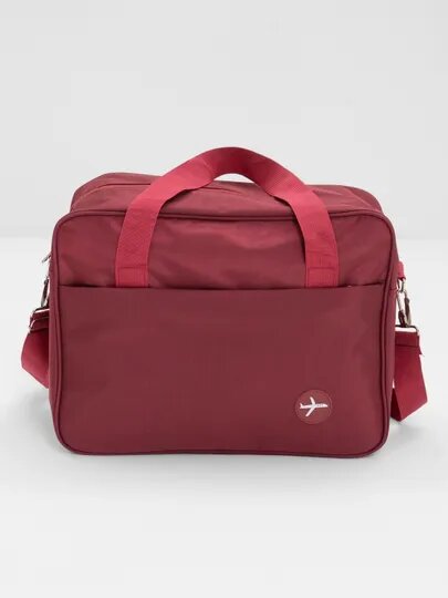Сумка дорожная LuckyClovery, 19х30х40 см, ручная кладь, бордовый