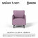 Кресло SALON TRON ORION, велюр сиреневое 63 х 66 х 82 см