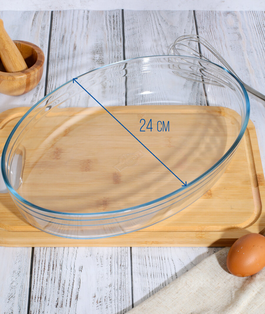Блюдо для запекания и выпечки овальное BULK Pyrex 35x24см 3.2 литра — фото 1