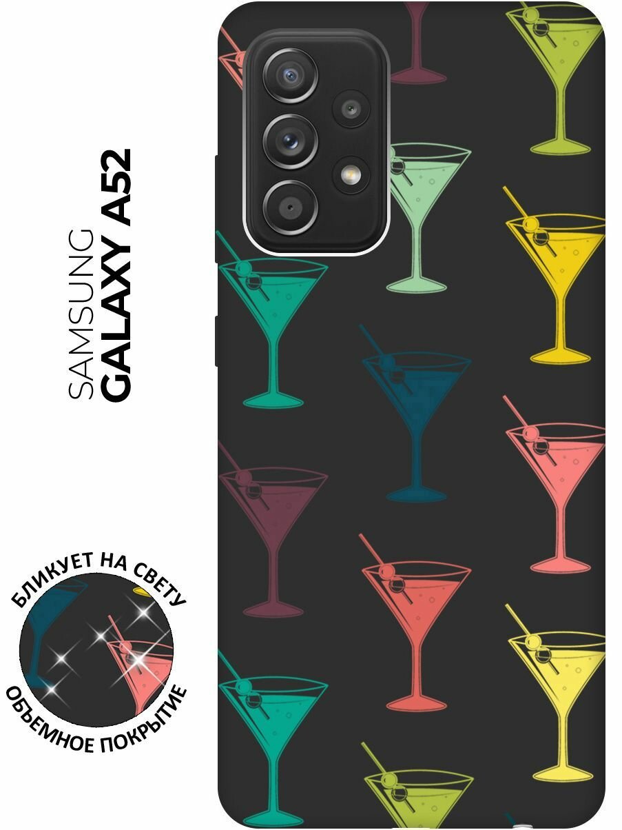 Матовый чехол Vermouth для Samsung Galaxy A52 / Самсунг А52 с 3D эффектом черный
