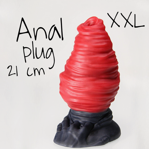Изображение товара Огромная анальная пробка силиконовая (с присоской) , дилдо для фистинга, анальный плаг