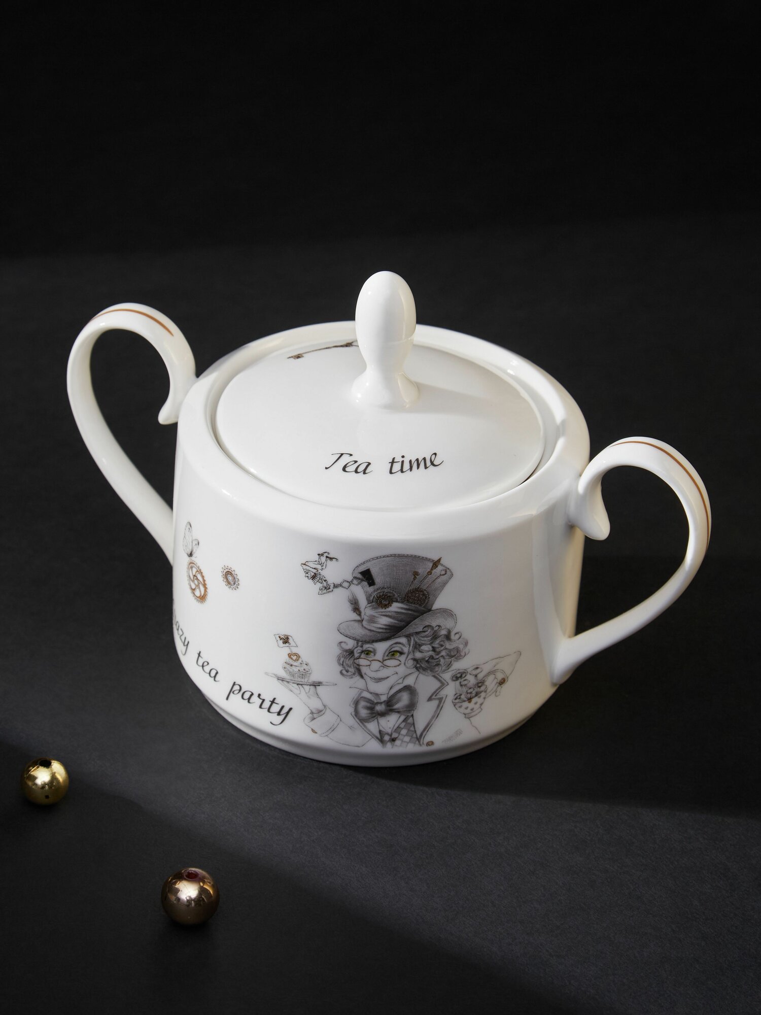 Сахарница Lefard "Wonderland", фарфоровая, с крышкой, с рисунком, 350 мл — фото 1