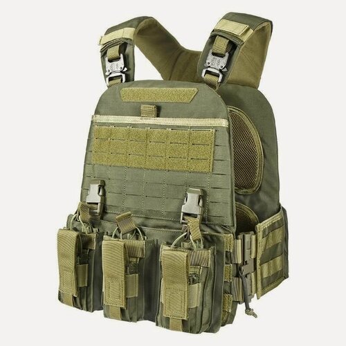 Изображение товара Разгрузочный жилет Yakeda VT-8225 с подсумками MOLLE, зеленый