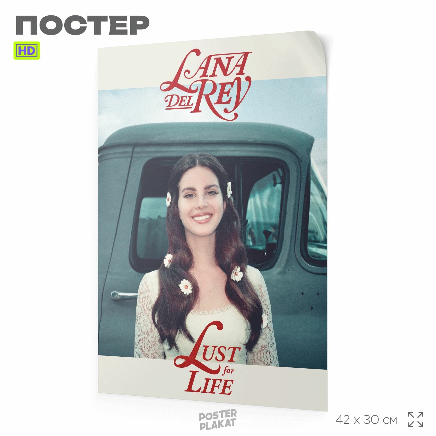 Постер с певицей Лана Дель Рей, Lana del Rey, А3 (420х297 мм), интерьерный, SilverPlane