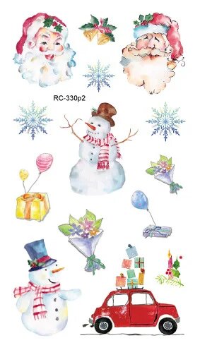 Рождественские Временные татуировки наклейки Xmas Санта снеговик переводная татуировка искусство тела временные татуировки RC-330P2