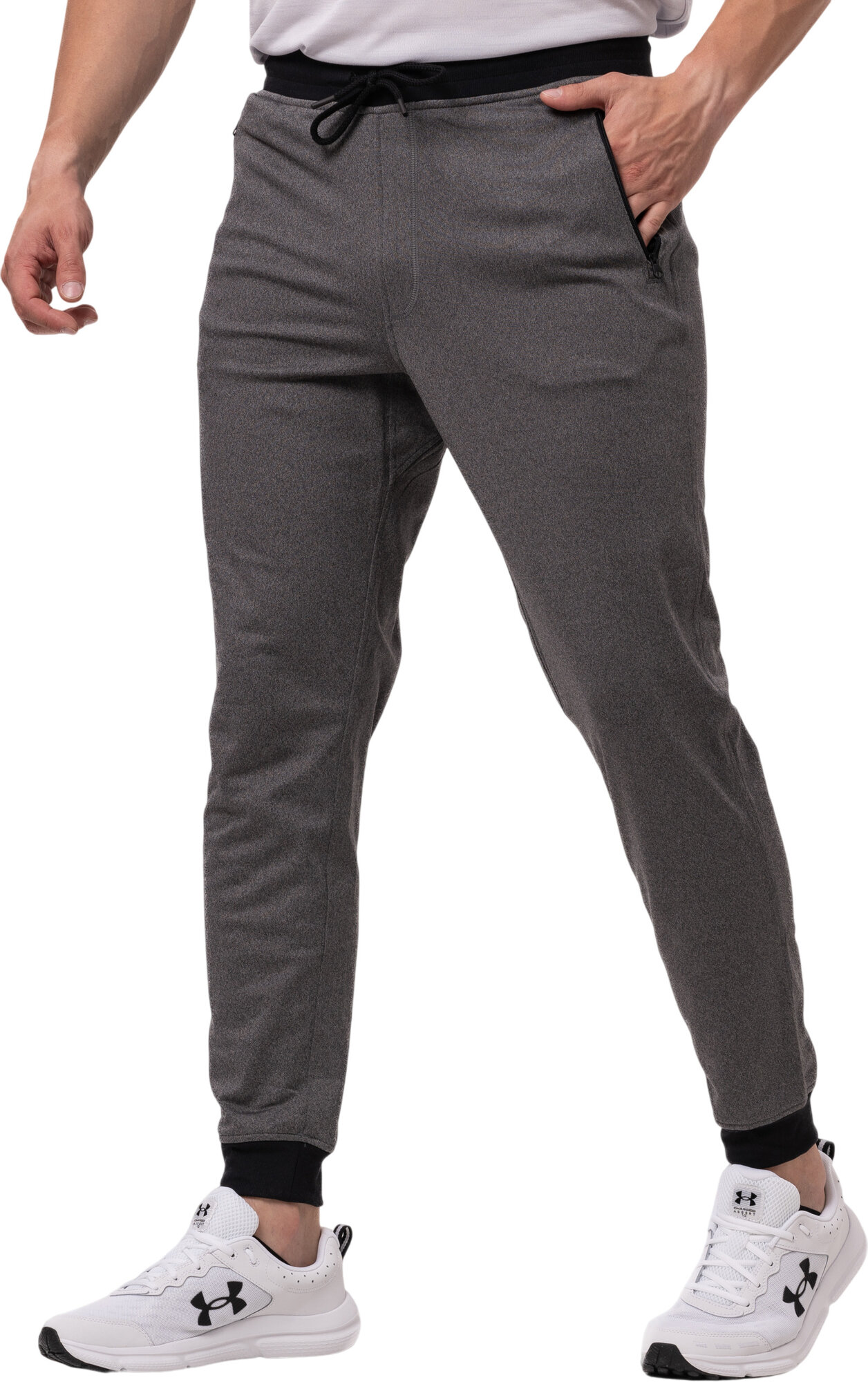 Брюки джоггеры Under Armour Sportstyle Joggers, размер LG, серый/черный — фото 1
