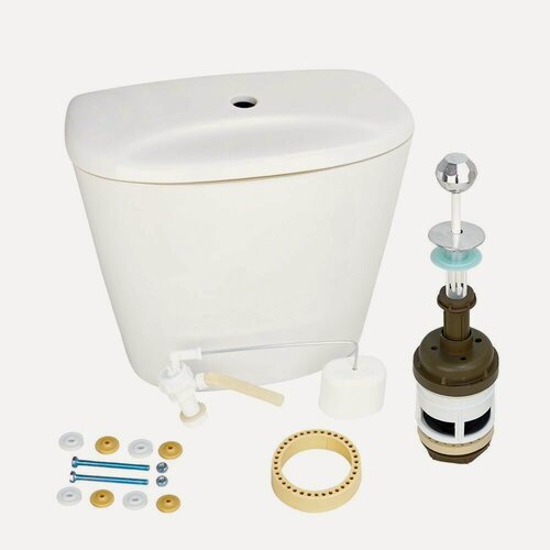 Изображение товара Бачок для унитаза Универсал боковая подводка Лобненский стройфарфор с арматурой РБМ (АС-2.1М, шток хром)