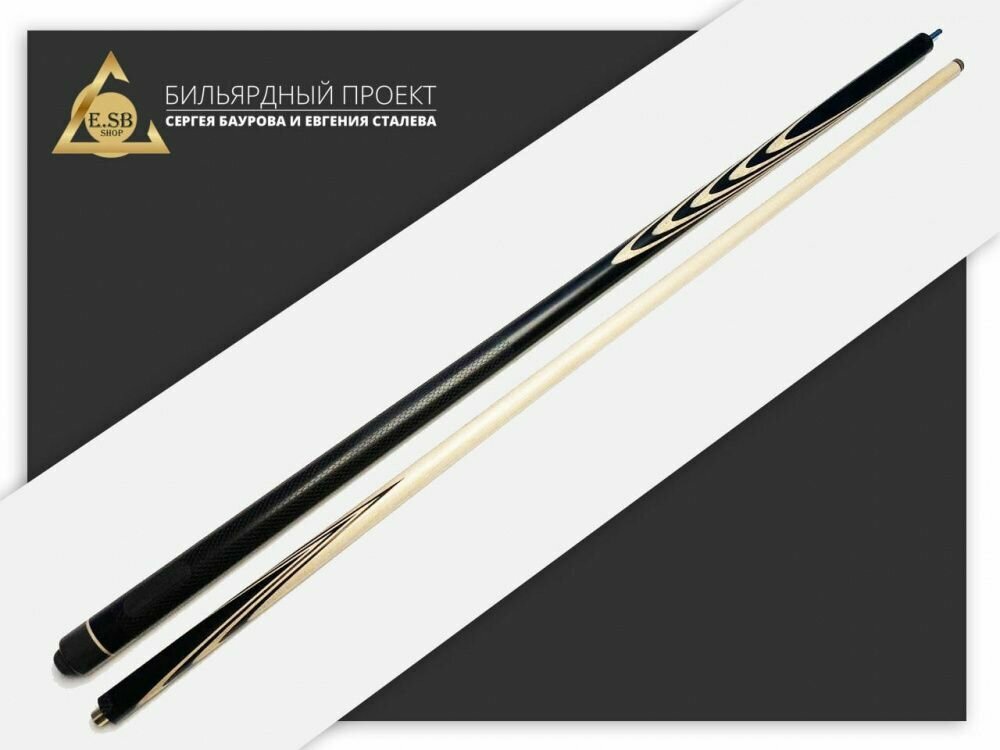 Кий Легенда "Венская 2" двухсоставный для русского бильярда граб белый/чёрный 161 см