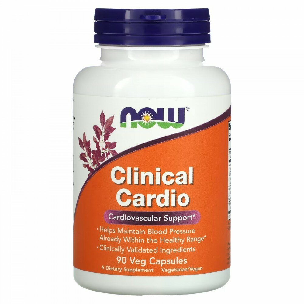 NOW Foods, Clinical Cardio, Поддержка сердечно-сосудистой системы, 90 растительных капсул фото