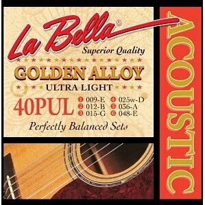 Струны для акустической гитары La Bella 40PUL Golden Alloy