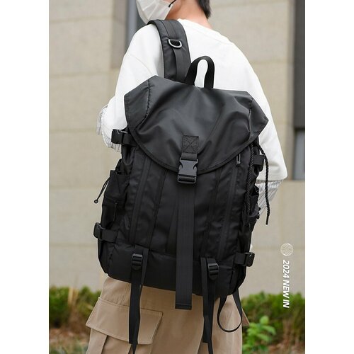 Молодежный рюкзак большой вместимости, водоотталкивающий материал, черный