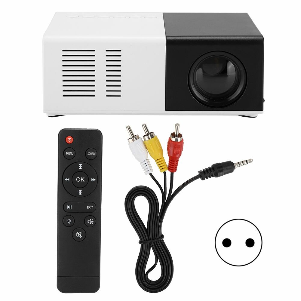 Мини-светодиодный проектор USB HDMI 1080P 2,0-дюймовый ЖК-проектор с охлаждающими отверстиями 110-240VEU