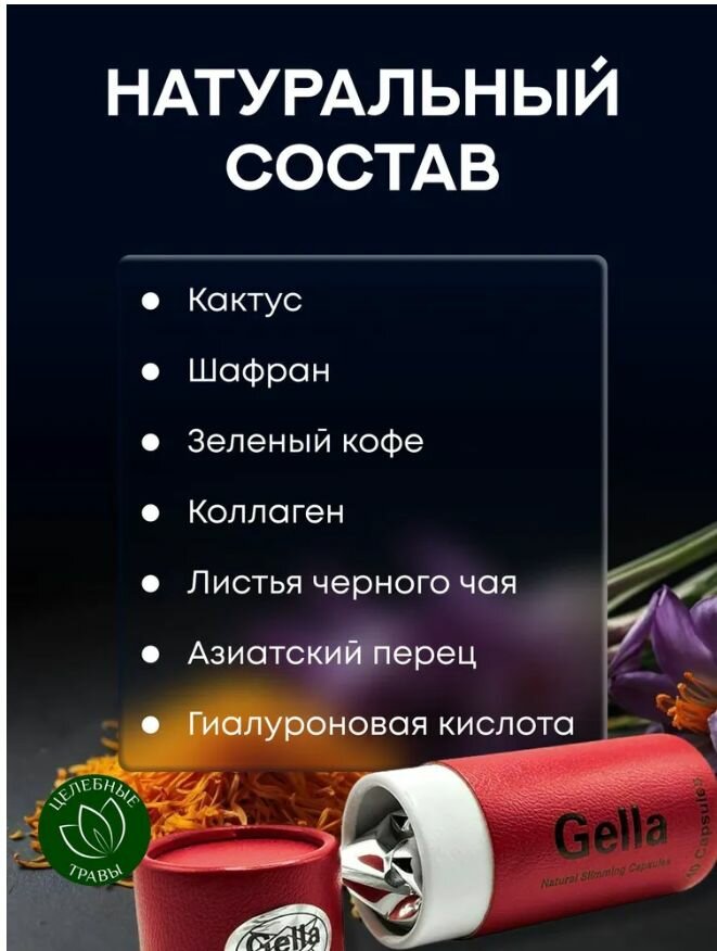 Картинки Мощный жиросжигатель Gella Капсулы для похудения - препарат для снижения веса