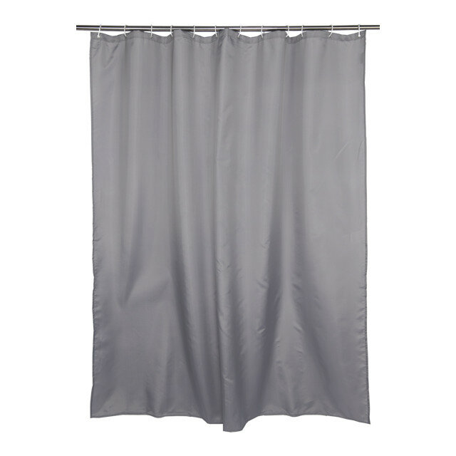 Занавеска для ванной OFELIS 180 х 200 см полиэстер серый металлик