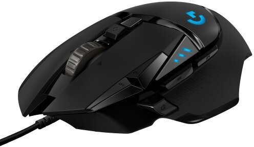 Игровая мышь LOGITECH "G502 Hero", лазерная, проводная, RGB-подсветка, черный, 910-005470