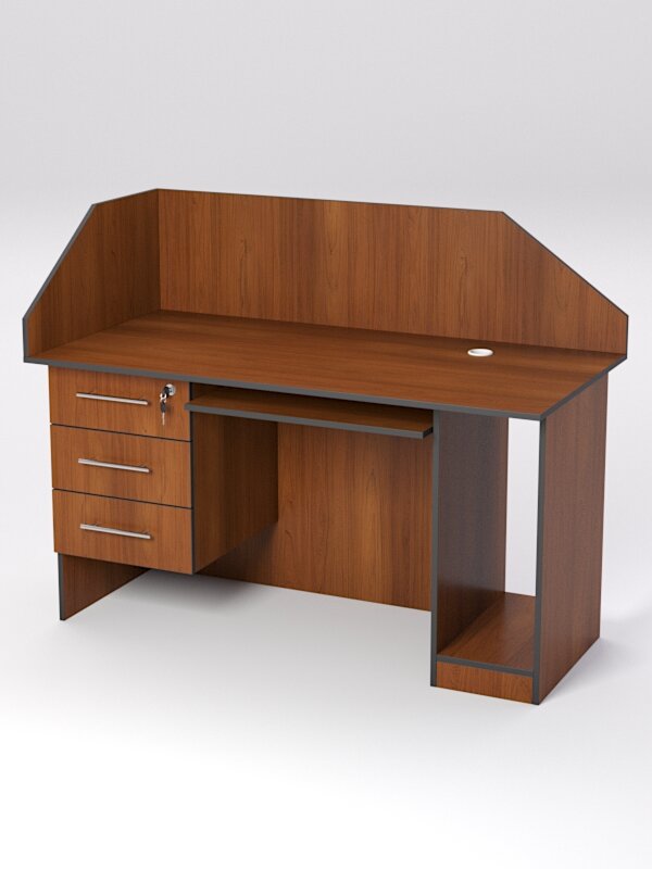 Стол для компьютера СК-33А (Левосторонний) с экраном, Ясень Анкор темный - U31105