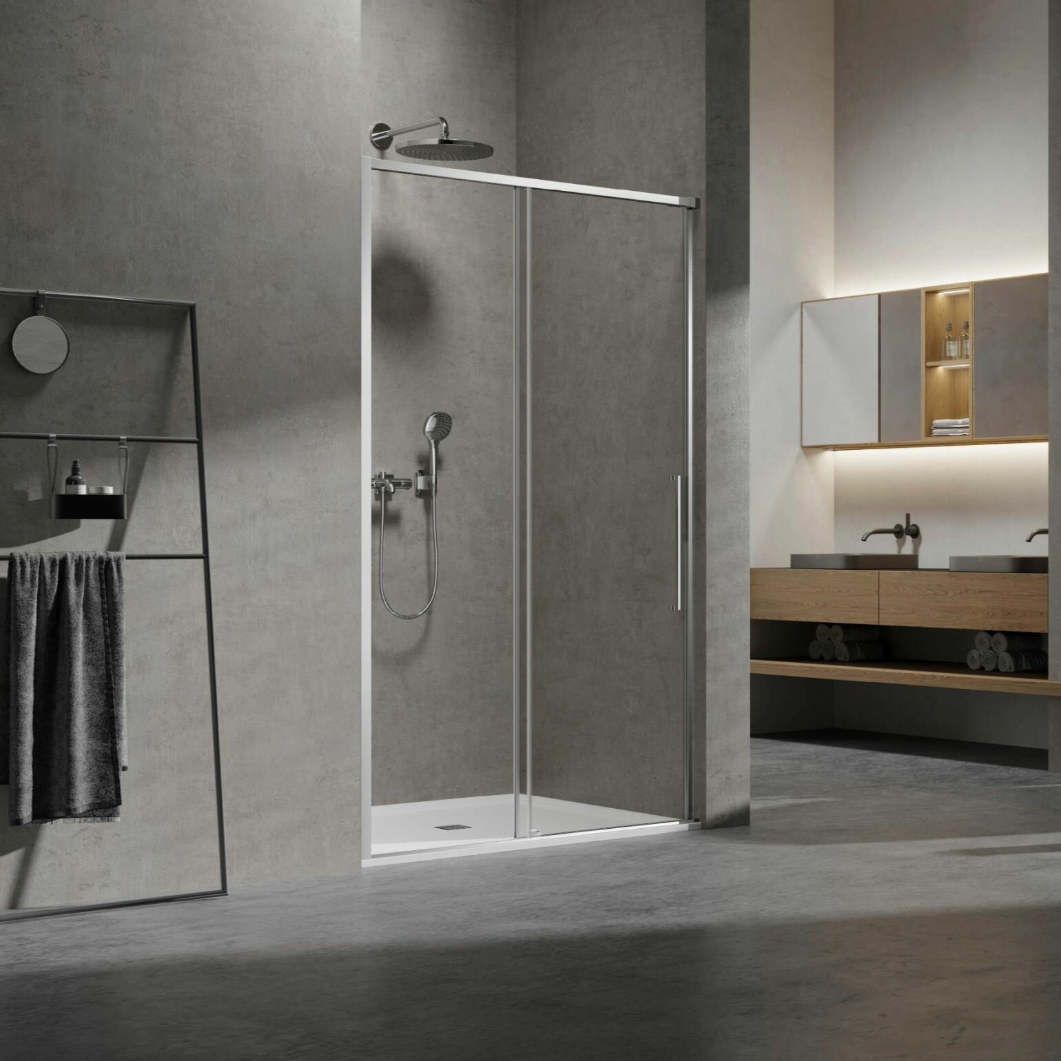 Душевая дверь Vincea (Винчея) Slim 1400 мм хром стекло прозрачное VDS-6SL140CL