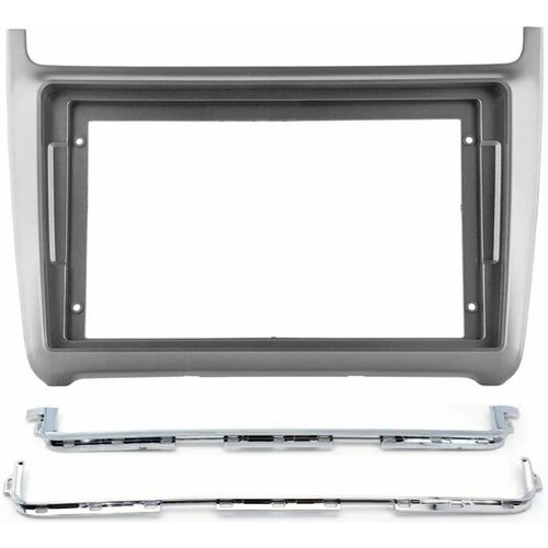 Рамка и проводка Android магнитолы VOLKSWAGEN POLO 2009-2017 цвет серый матовый без канбуса iso 9 дюймов 2089₽