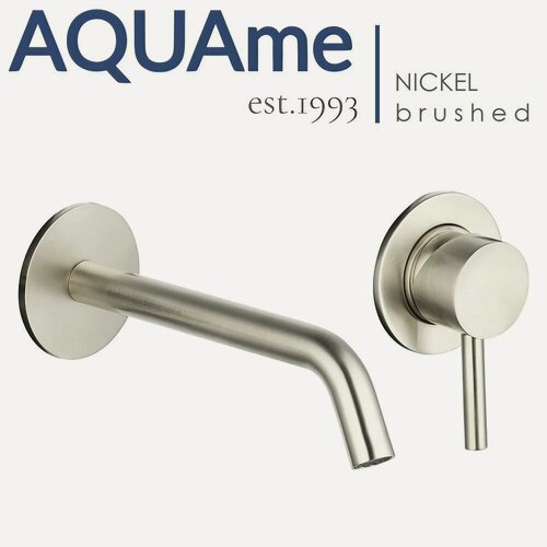 Изображение товара Смеситель для раковины на стену AQUAme Siena шлифованный никель AQM6215BN