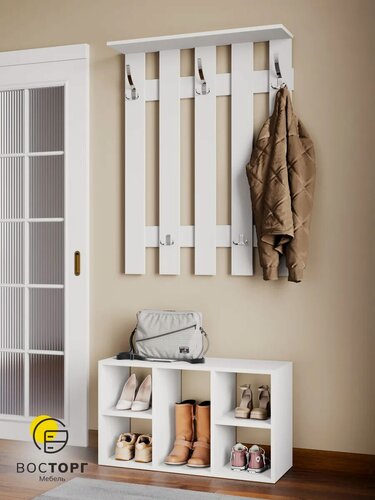 Изображение товара Комплект обувница и вешалка настенная в прихожую
