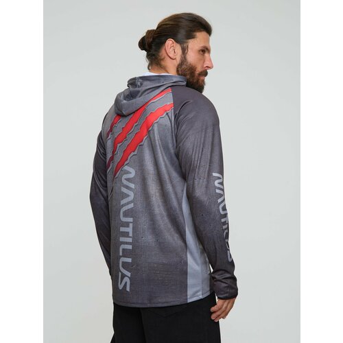 Джерси с капюшоном для рыбалки Nautilus Monster pike black 2XL