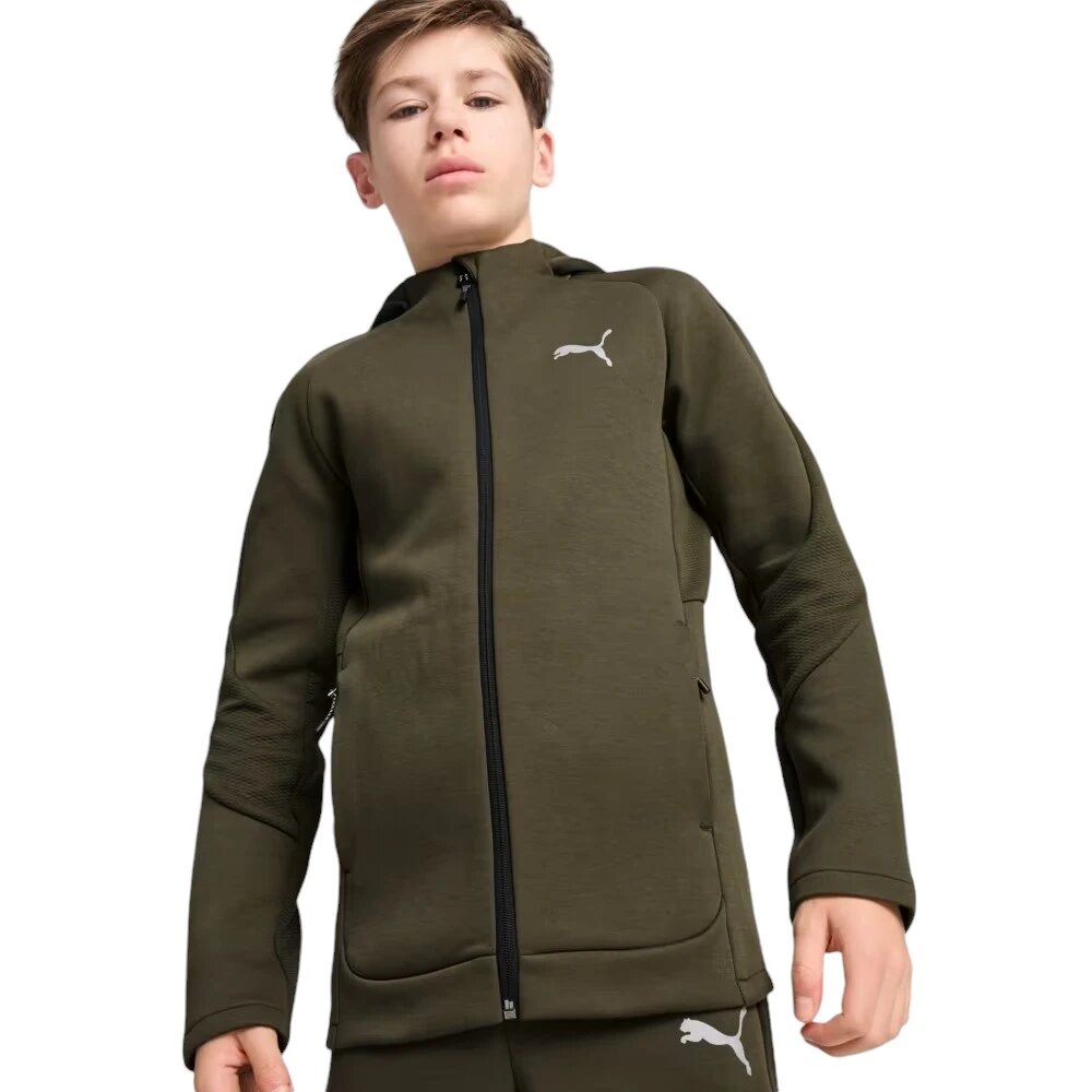 Толстовка PUMA, размер 164, зеленый