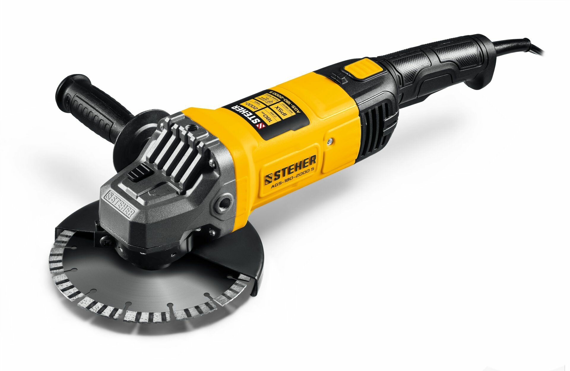 STEHER d 180 мм, 2000 Вт, 8000 об/мин, УШМ (болгарка) (AGS-180-2000 S) — фото 1