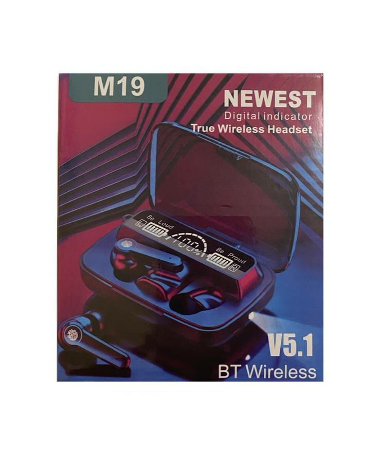 Беспроводные наушники NEWEST M19 True Wireless Headset Black