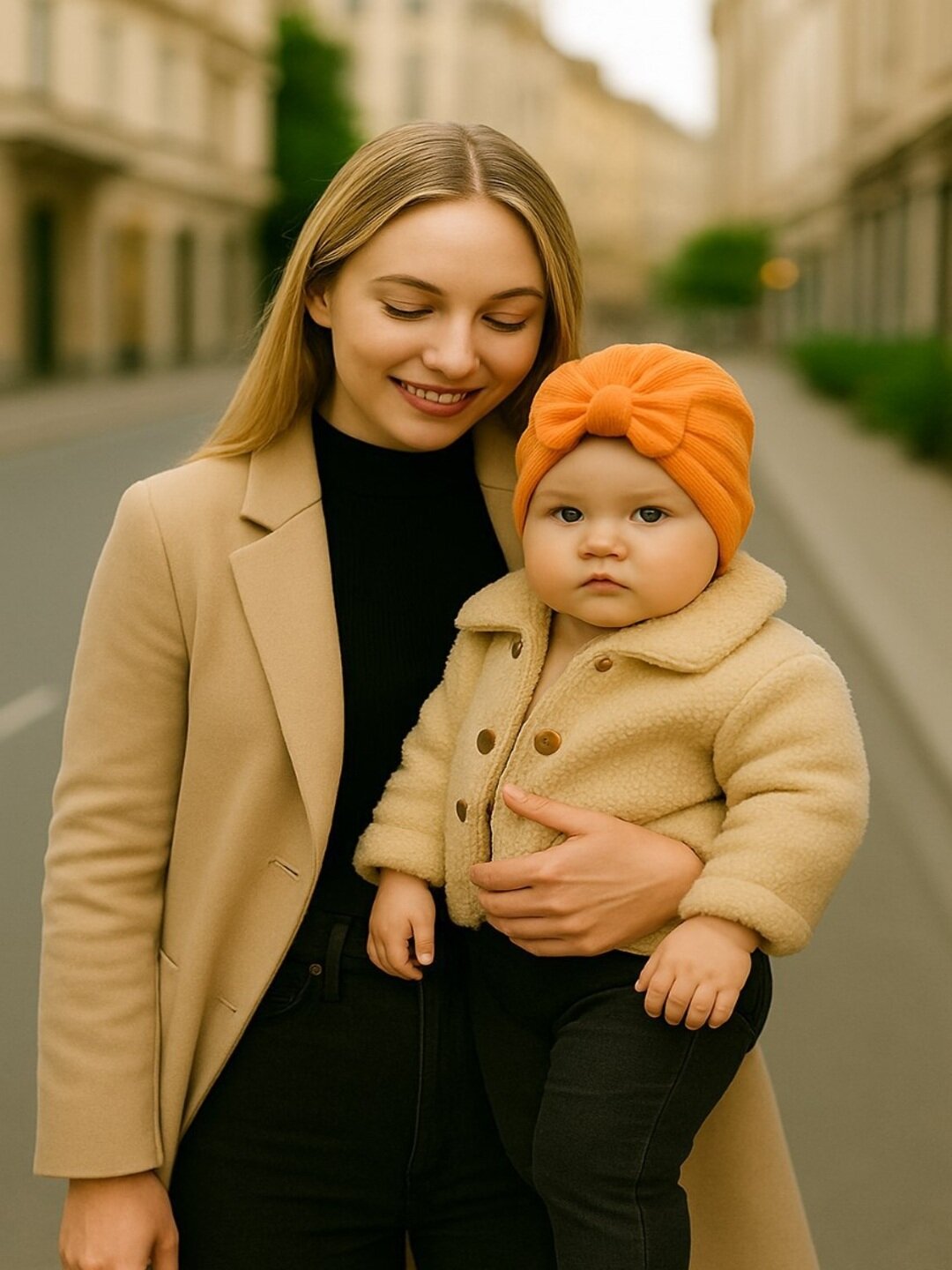 Шапка для девочек и женщин, размер нет, оранжевый, морковный — фото 1