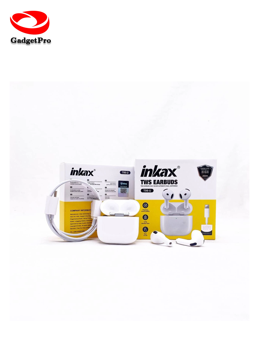 Беспроводные TWS наушники Inkax T04A-U (AirPods 3) с беспроводной зарядкой: стильный дизайн, отличное звучание