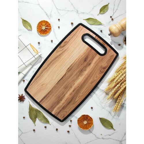 Доска разделочная пластик 23х37 см коричневая прямоугольная Y4-8676 970₽