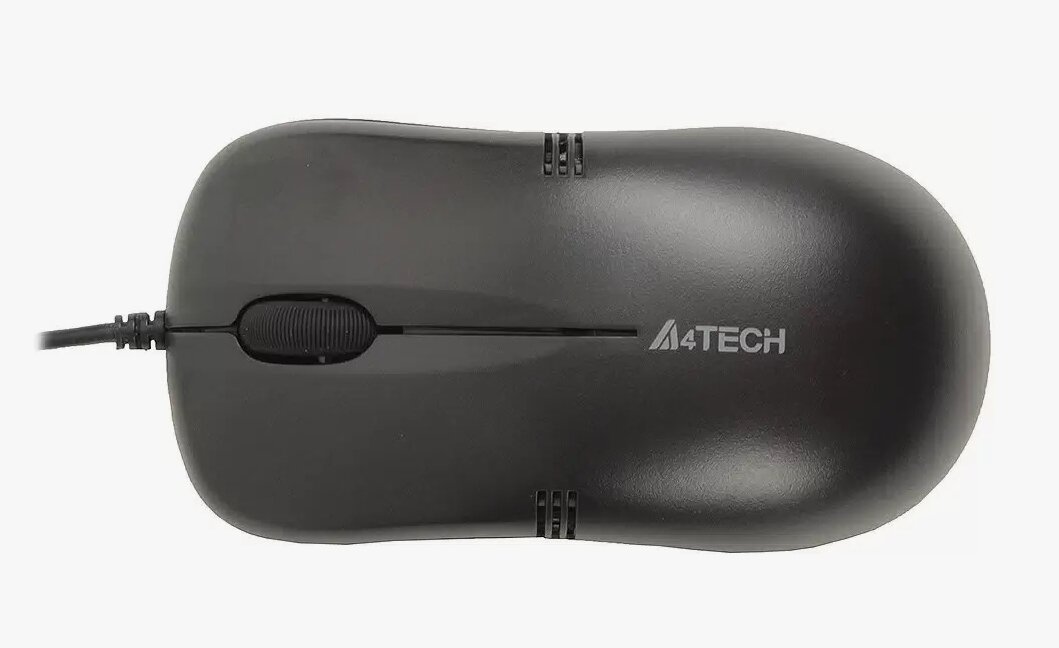 Мышь A4Tech Op-56NU, проводная, 1200DPI, черная, запас клавиш 5 млн нажатий